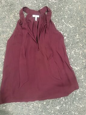 Joie Halter Tie Neck Top / burgundy / XS